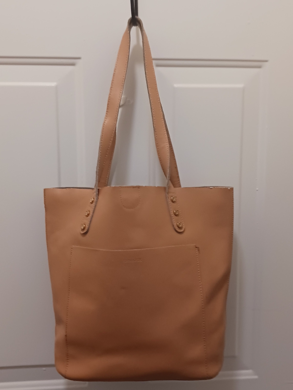 Emma Fox Beige Tote Classic Leather Tote Bag